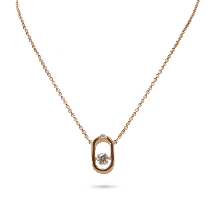 Swarovski Sparkling Dance Rose Gold Oval Necklace