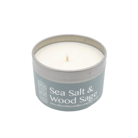 The White Candle Company Sea Salt & Wood Sage (Blemished Box)