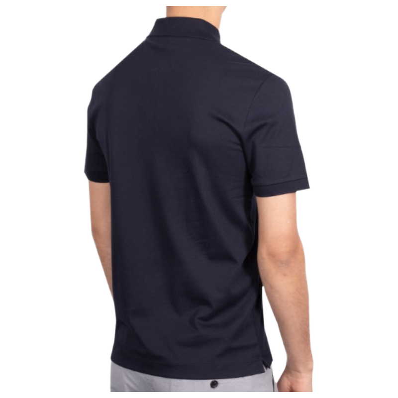 Hugo Boss Polston 35 Men's Zip Up Polo Shirt Dark Blue Slim Fit