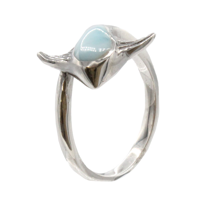 Marahlago Stingray Larimar Stone Sterling Silver Ring Size 8