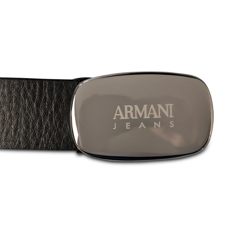 Armani Jeans Black Leather Belt 921061 Size 87