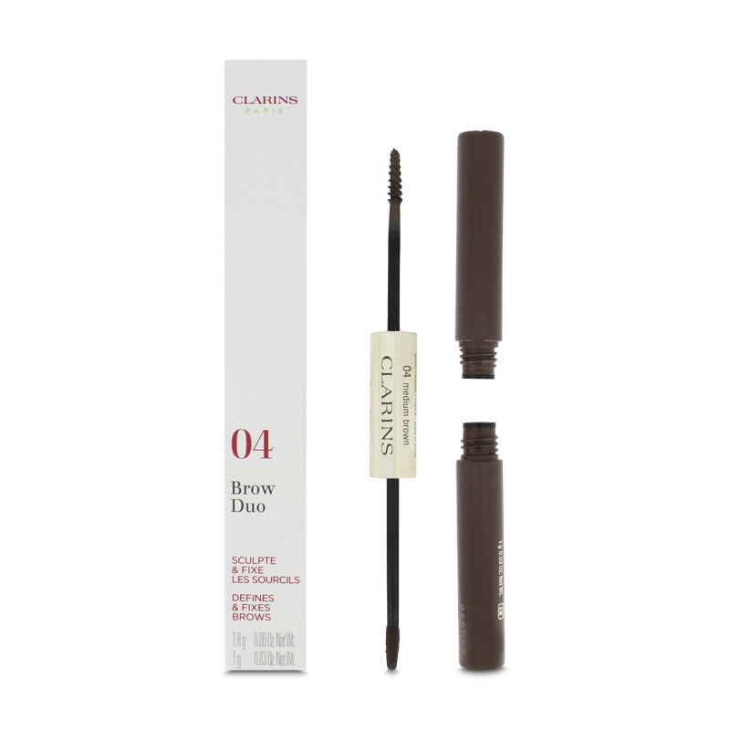 Clarins Brown Duo Defines & Fixes Brows 04 Medium Brown