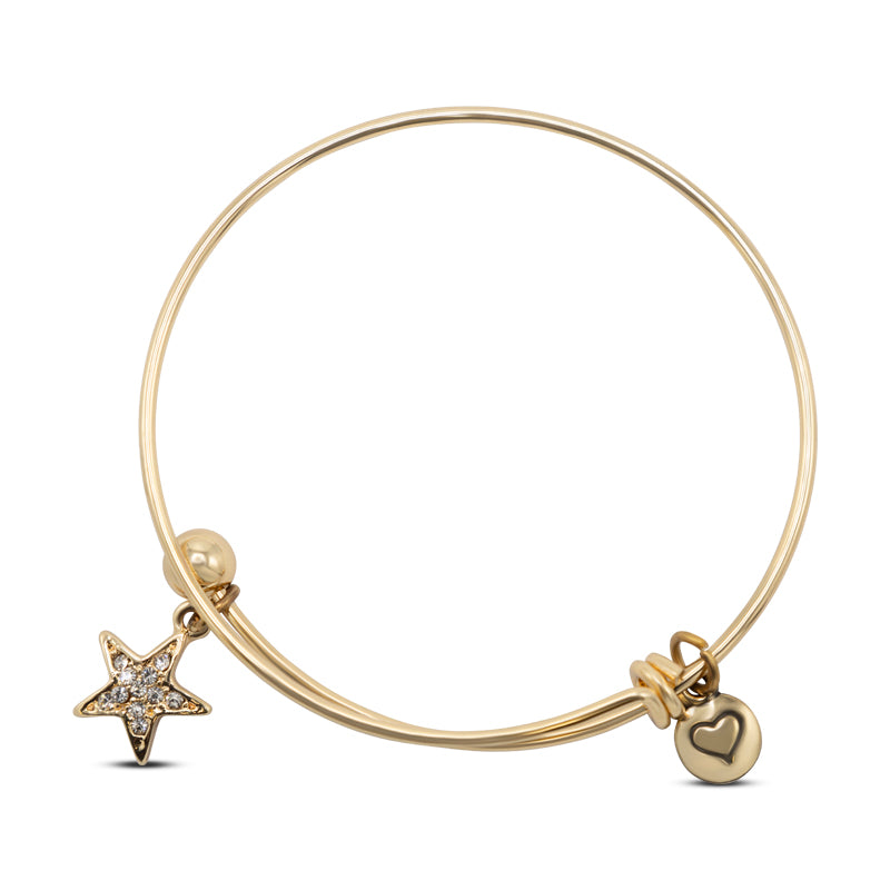 Lovita Gold Bangle - Love You To The Moon And Back