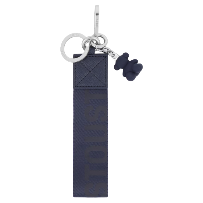 Tous Nylon Webbing keychain With Navy Blue Bold Bear