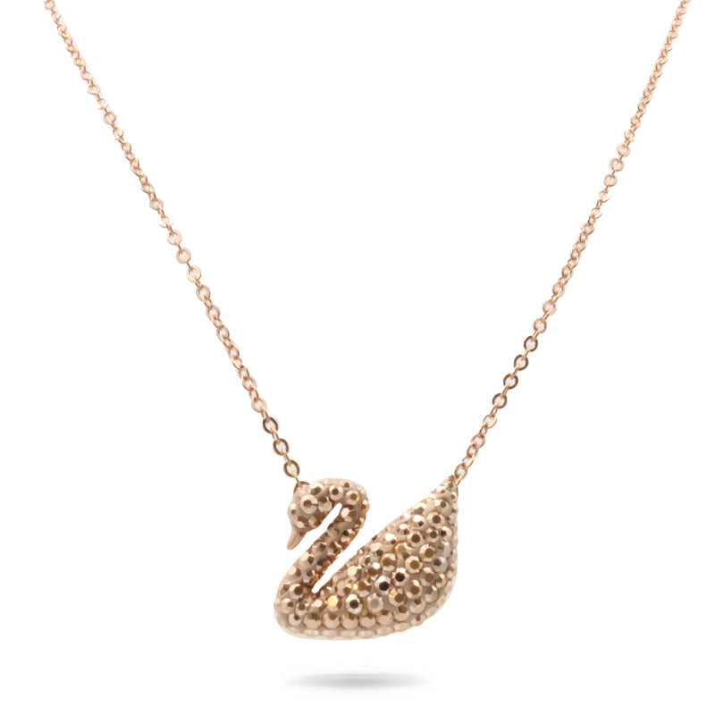 Swarovski Iconic Swan Rose Gold Crystal Necklace