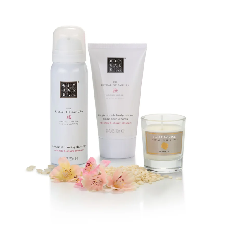Rituals The Rituals Of Sakura Body & Home Bestsellers Set Foaming Shower Gel 50ml Scented Candle 25g Rich Nourishing Body Cream 70ml