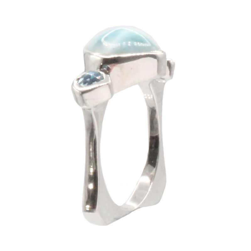Marahlago Atlantic Larimar Stone Sterling Silver Ring Size 7