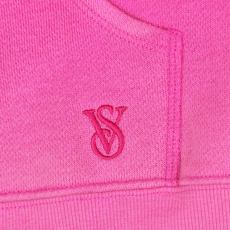 Victoria's Secret Graphic Dahlia Zip Up Hoodie Pink - X Large