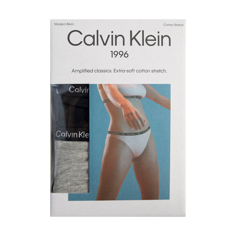 Calvin Klein 1996 Modern Bikini Cotton Stretch Black / Grey Heather Womens