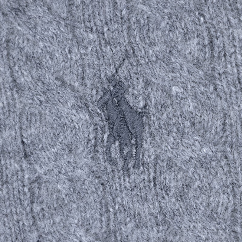 Ralph Lauren Polo Half Zip Cable Knit Jumper Grey Men's
