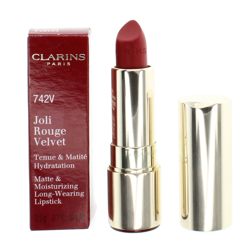 Clarins Joli Rouge Velvet Red Lipstick 742V