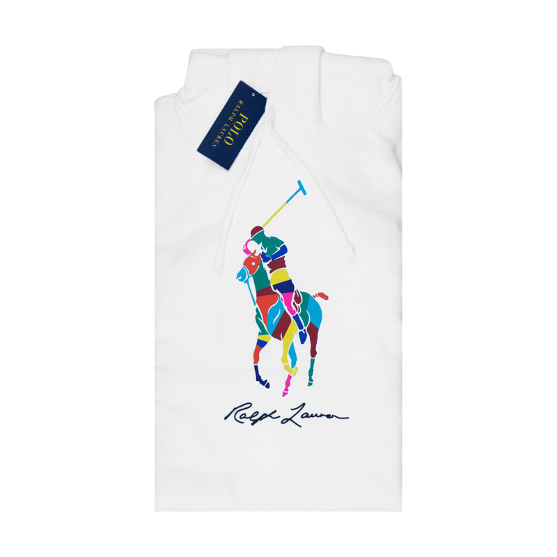 Ralph Lauren Multi-Colour Polo Pony White Hoodie Men's