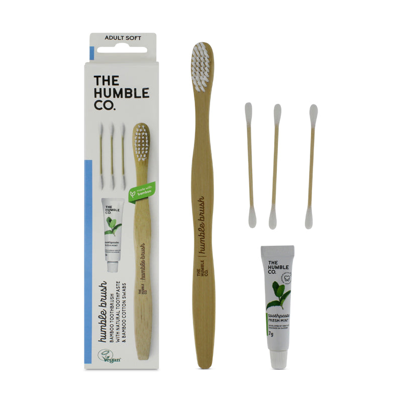 Bamboo Toothbrush & Toothpaste & Cotton Swaps By The Humble CO