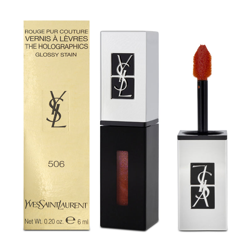 YSL Rouge Pur Couture Liquid Lipstick Stain 506 Orange Gaming - Long-lasting Gloss