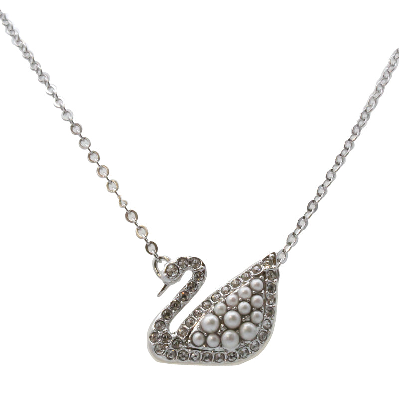 Swarovski silver hot sale swan necklace