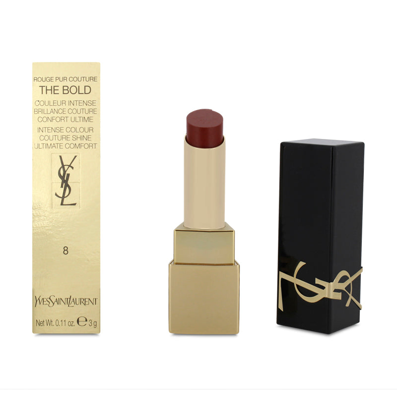 YSL Rouge Pur Couture Lipstick in 8 Fearless Carnelian - Red (Blemished Box)