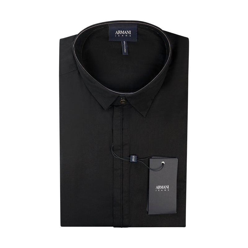Armani Black Button Up Men's Shirt - Small