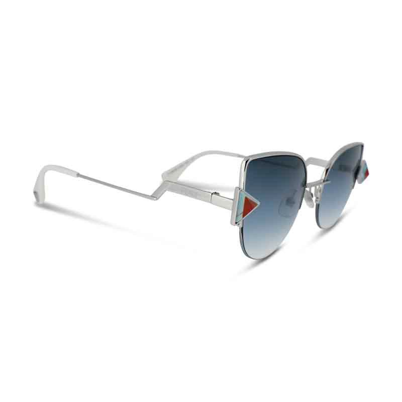 Fendi Cat Eye Silver Blue Gradient Sunglasses FF0242 (No Case)