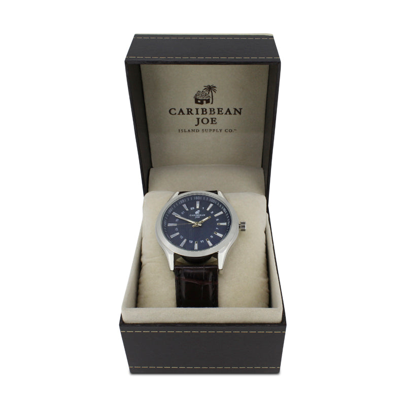 Caribbean Joe Men’s Blue Face Watch CJ7050SL (Blemished Box)