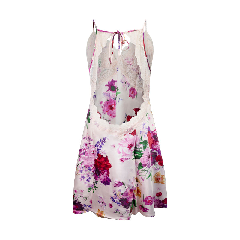 Victoria's Secret Satin Slip Dress Pink Midnight Blossom - X Large