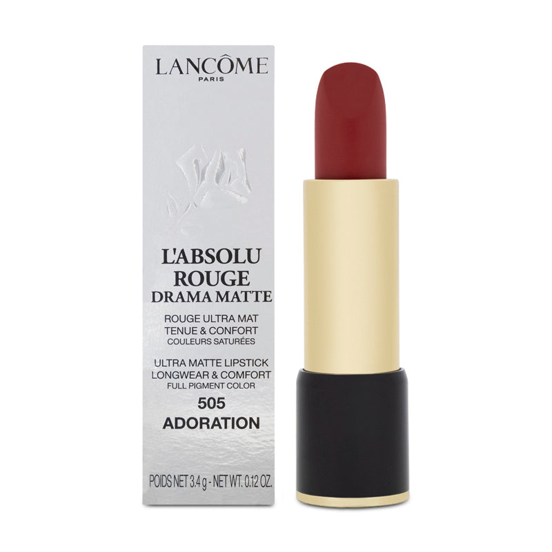 Lancome L'Absolu Rouge 505 Adoration Drama Red Lipstick