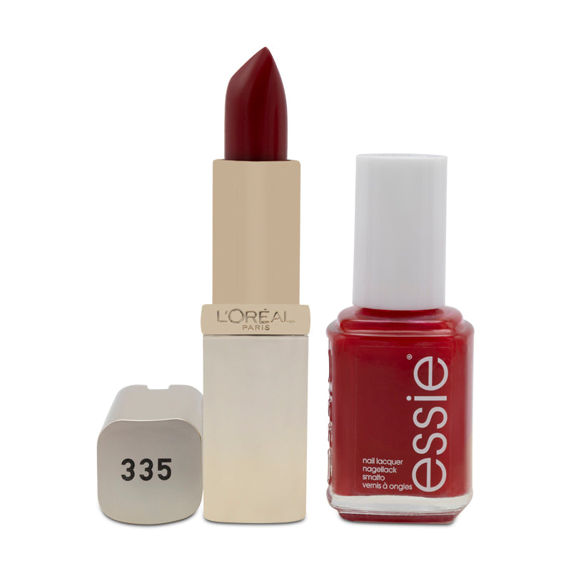 Essie Nail Varnish & L'oreal Lipstick Gift Set Christmas Bag