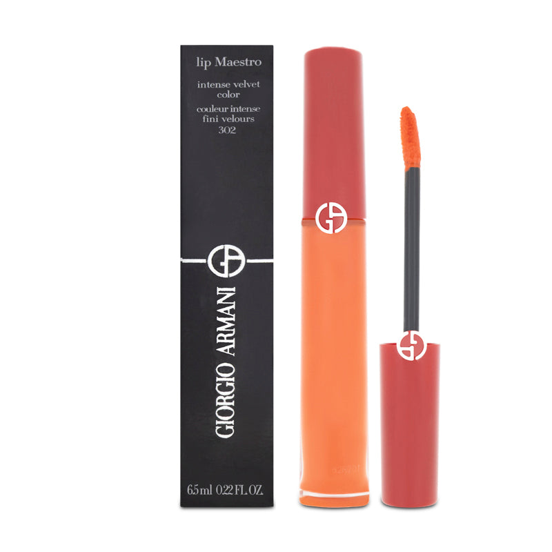 Giorgio Armani Lip Maestro Liquid Lipstick 302 Orange Velvet Finish
