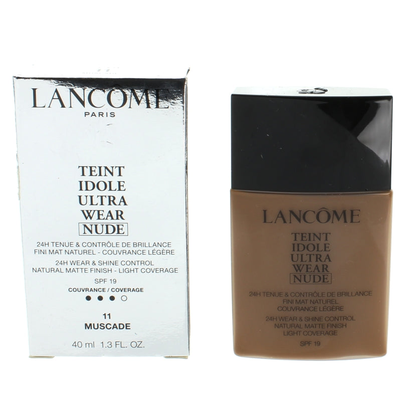 Lancome Teint Idole Ultra Wear Nude Foundation SPF 19 11 Muscade (Blemished Box)