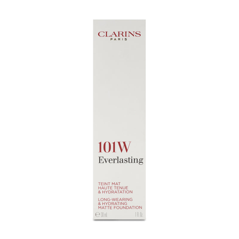 Clarins Everlasting Matte Foundation 101W Linen 30ml (Blemished Box)