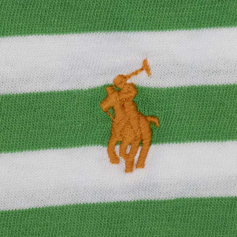 Ralph Lauren Polo Women's Striped T-Shirt Green & White - X Large