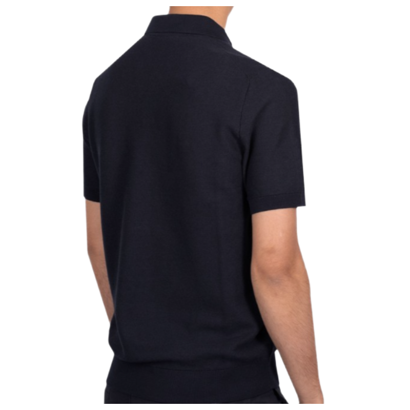 Hugo Boss Tempio Mens Knitted Polo Dark Blue