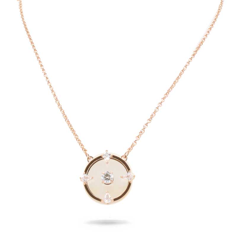 Swarovski North Collection Rose Gold Crystal Glass Necklace