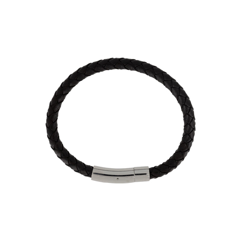 Dukes Mens Leather Bracelet Black TR670