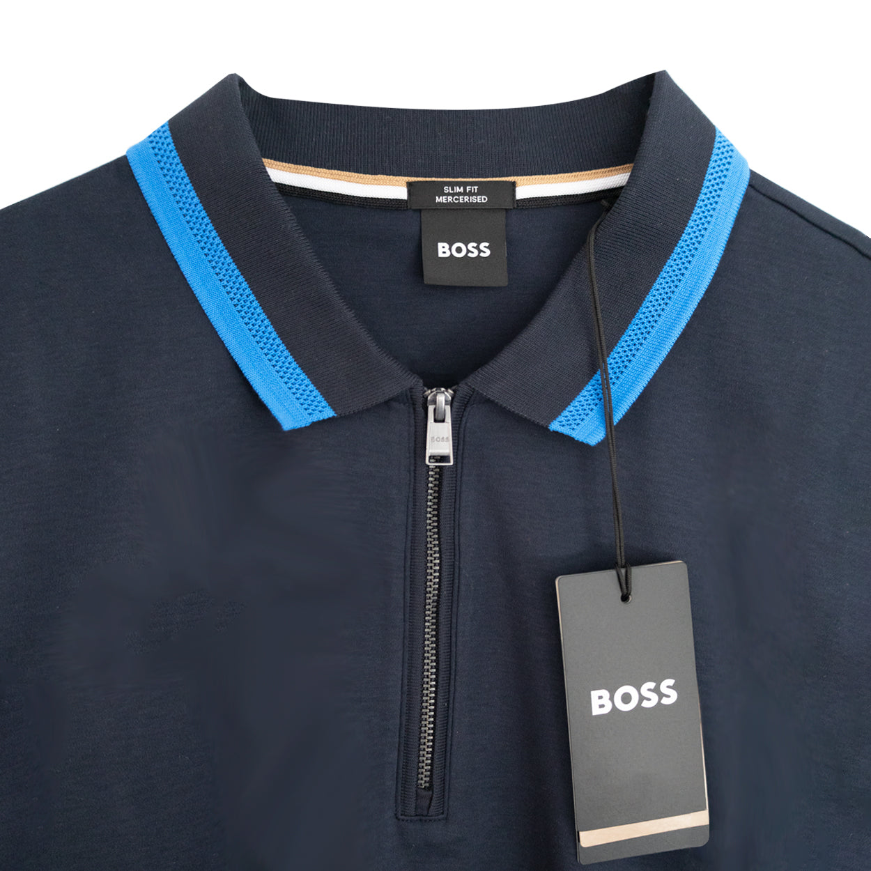 Hugo Boss Slim Fit Mercerised Polo Shirt Polston 33 Navy Blue Men's