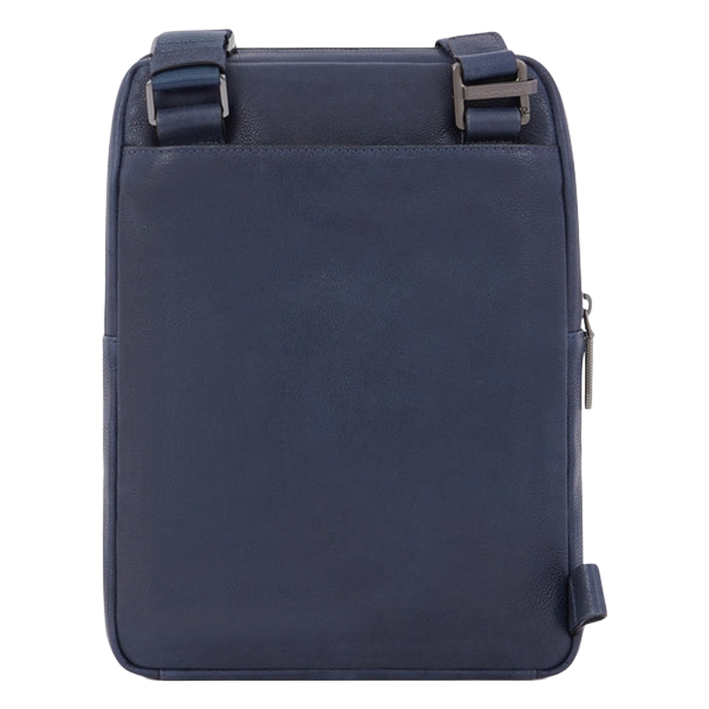 Piquadro Rhino Leather Tablet Crossbody Bag Night Blue