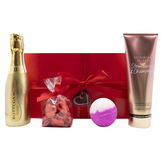 Gift Box - Prosecco Chocolate Body Lotion & Bath Bomb 