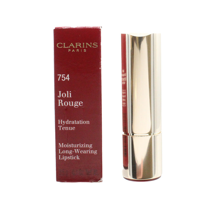 Clarins Joli Rouge Hydration Lipstick 754 Deep Red (Blemished Box)