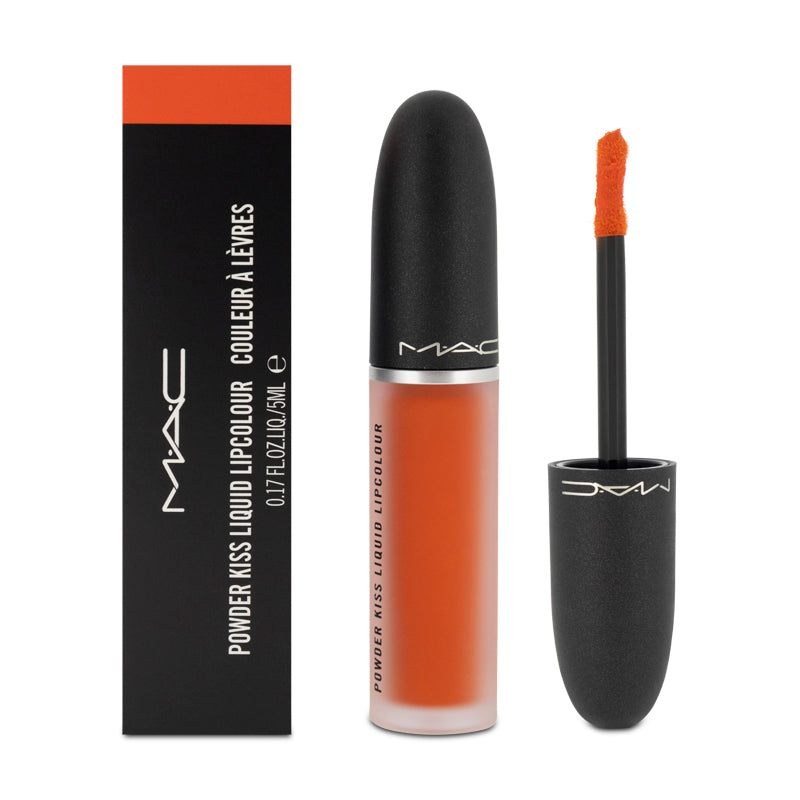 MAC Powder Kiss Liquid Lipstick 992 Resort Season Bright Orange