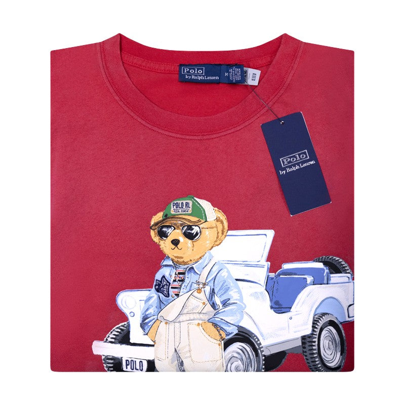 Ralph Lauren Polo Bear Vintage Red T Shirt - Sunrise Red