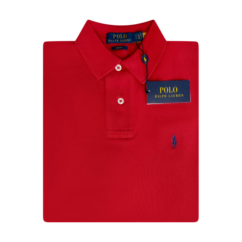 Ralph Lauren Polo Men's Slim Fit Polo Short Sleeve Shirt Red