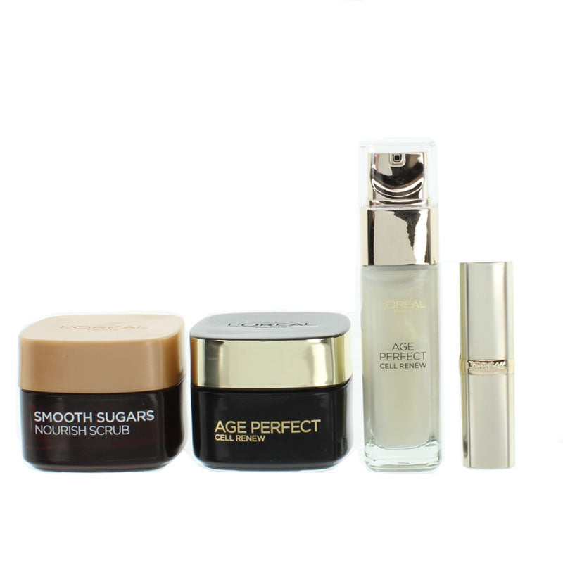 L'Oreal Age Perfect Serum 30ml Cream 50ml Scrub 50ml Gift Set (Blemished Box)