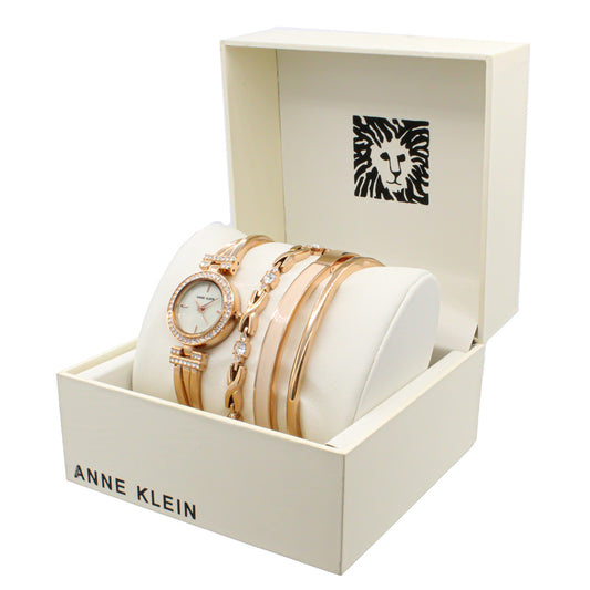 Anne Klein Rose Gold Ladies Watch & Bracelet Set AK2238