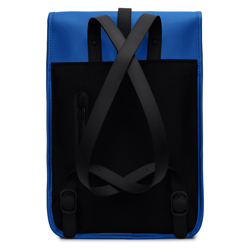 Rains Backpack Mini W3 Waterproof Laptop Backpack Storm Blue – rear view