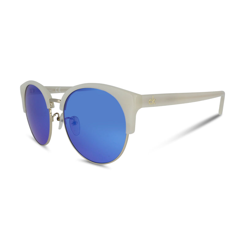 Calvin Klein White & Blue Mirror Sunglasses CK4338SK 107 (No Case)