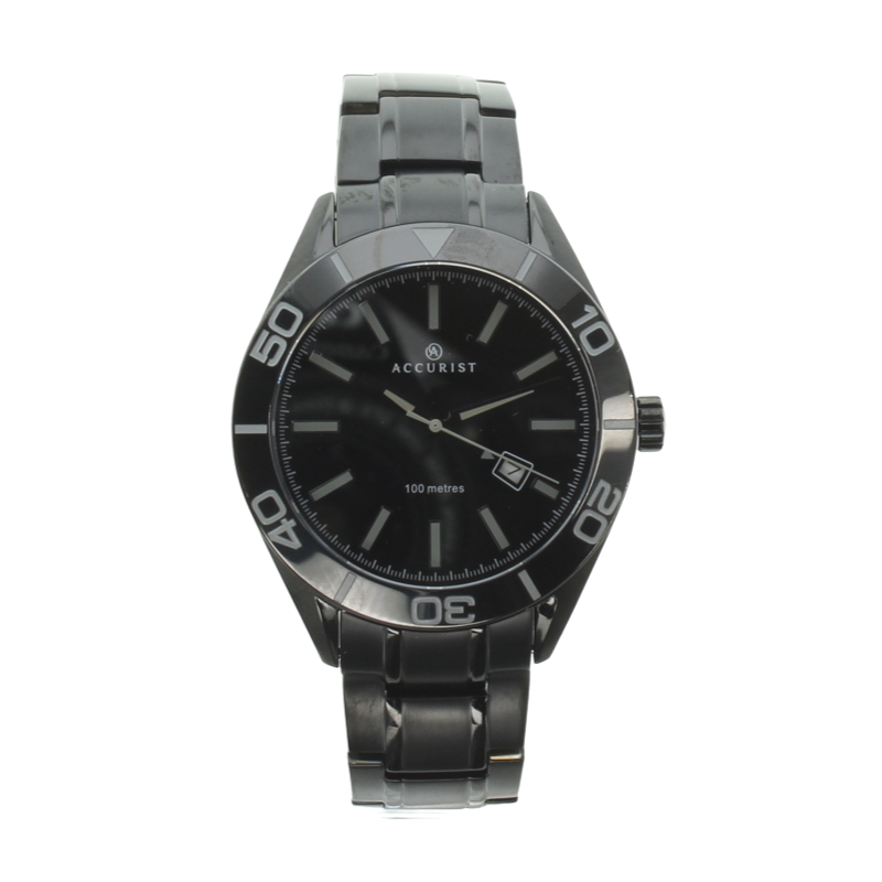 Accurist Mens Black Dial Watch 7223 Hogies