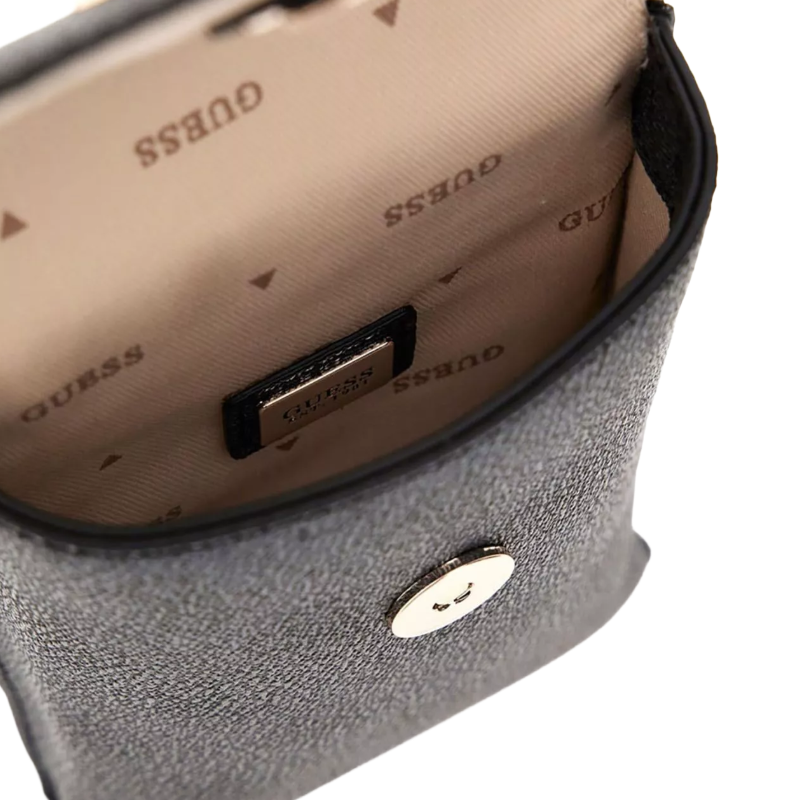 Guess Latona Mini Crossbody Phone Bag Coal Logo Women's