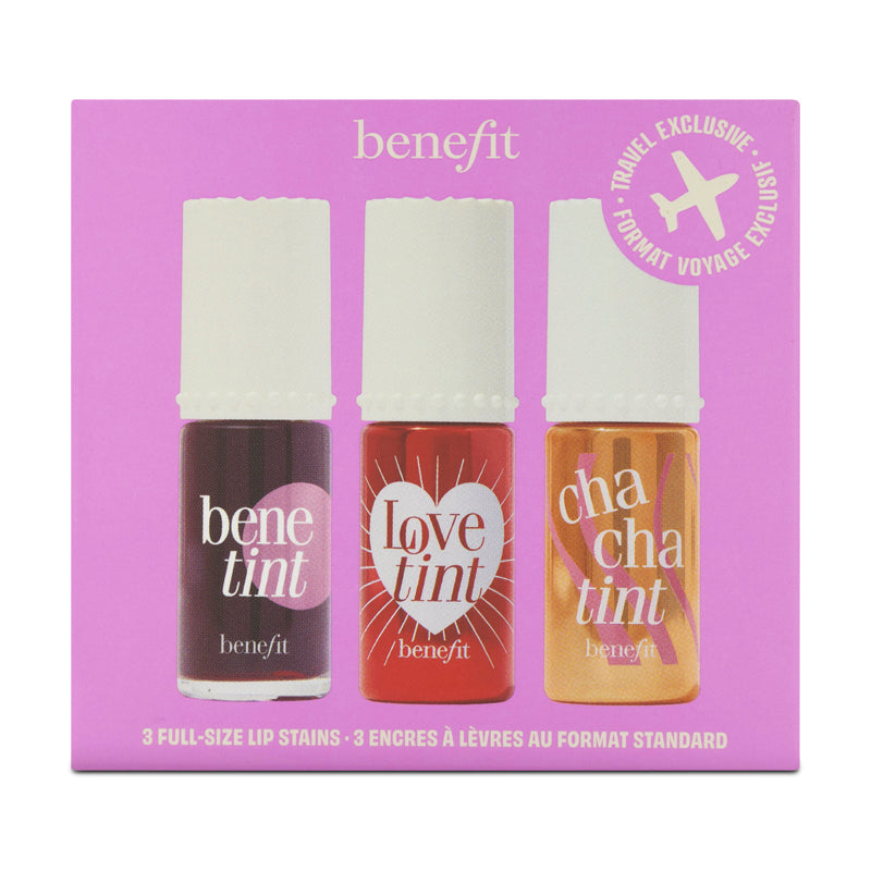 Benefit Lip & Cheek Stain Makeup Set - 3 Full Size 6ml (Blemished Box)