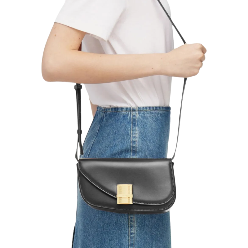 Salvatore Ferragamo Fiamma Mini Leather Crossbody Bag Black