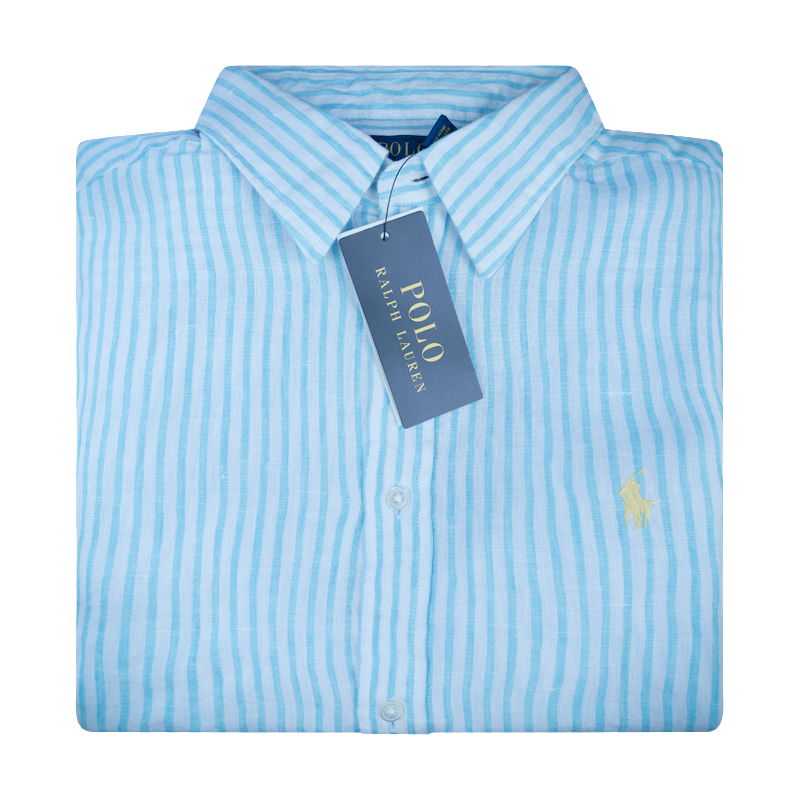 Ralph Lauren Polo Relaxed Fit Striped Linen Shirt Blue/White - Parent Variant