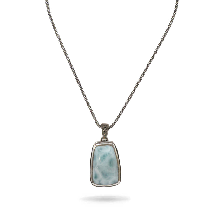 Marahlago Hanna Petite Larimar Stone Sterling Silver Necklace